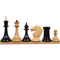 RoyalChessMall-1950's Soviet Latvian Reproduced Chess Pieces only Set- Ebonised Boxwood - 4"