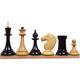 RoyalChessMall-1950's Soviet Latvian Reproduced Chess Pieces only Set- Ebonised Boxwood - 4"