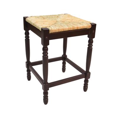 French Country 24" Turned Leg Seat Stool - Espresso