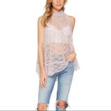 Free People Tops | Free People Myrna Sheer Lace Mock Neck Tunic | Color: Pink/Purple | Size: Various