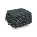 East Urban Home Dog Lover Cool Canine Bones 2 Piece Box Cushion Ottoman Slipcover Set Polyester in Black/Pink | 16 H x 38 W x 0.1 D in | Wayfair