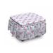 East Urban Home Cat Lover Romantic Kittens 2 Piece Box Cushion Ottoman Slipcover Set Polyester in Blue/Gray/Pink | 16 H x 38 W x 0.1 D in | Wayfair