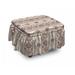 East Urban Home Floral Medieval 2 Piece Box Cushion Ottoman Slipcover Set Polyester in Brown | 16 H x 38 W x 0.1 D in | Wayfair