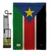 Breeze Decor South Sudan the World Nationality Impressions 2-Sided Polyester 19 x 13 in. Flag Set in Black/Red | 18.5 H x 13 W x 1 D in | Wayfair