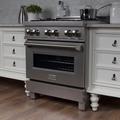 DuraSnow® ZLINE 30" 4.0 cu. ft. Dual Fuel Range w/ Gas Stove & Electric Oven, Stainless Steel in Gray | 32 H x 30 W x 21 D in | Wayfair RAS-SN-30