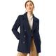 Allegra K Women's Peacoat Notched Lapel Double Breasted Long Sleeves Winter Coat Dark Navy Blue 16