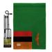 Breeze Decor Zambia the World Nationality Impressions 2-Sided Burlap 19 x 13 in. Flag Set in Green | 18.5 H x 13 W x 1 D in | Wayfair