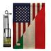 Breeze Decor Italian Friendship the World Impressions 2-Sided Burlap 19 x 13 in. Flag Set in Black/Brown/Red | 18.5 H x 13 W x 1 D in | Wayfair