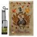 Breeze Decor Eat More Fall Thanksgiving Impressions 2-Sided Polyester 19 x 13 in. Flag Set in Brown | 18.5 H x 13 W in | Wayfair