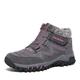 Womens Snow Boots Winter Fur Lined Warm Ankle Boots Lace up Anti-Slip Walking Boots for Outdoor Hiking Trekking , Gray, 4 UK