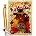 Breeze Decor Bo Happy Turkey Day 2-Sided Polyester 40 x 28 in. Flag set in Brown/Red | 40 H x 28 W x 1 D in | Wayfair