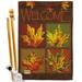 Breeze Decor Bo Fall Leaves Collage 2-Sided Polyester 40 x 28 in. Flag set in Brown/Red | 40 H x 28 W x 1 D in | Wayfair