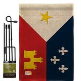 Breeze Decor Acadiana Interests Fleur De Lys Impressions 2-Sided Polyester 19 x 13 in. Flag Set in Black/Blue/Brown | 18.5 H x 13 W x 1 D in | Wayfair