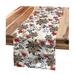 East Urban Home Floral Table Runner Polyester in Black/Gray/Red | 120 D in | Wayfair 7CFA0D809D85441CA4FAA96497DE84FD