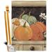 Breeze Decor Bo October Pumpkins 2-Sided Polyester 40 x 28 in. Flag Set in Black/Brown | 40 H x 28 W in | Wayfair BD-HA-HS-113068-IP-BO-D-US18-SB