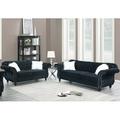 Alcott Hill® Schipper 2 Piece Standard Living Room Set Velvet in Black | 37 H x 93 W x 35 D in | Wayfair Living Room Sets