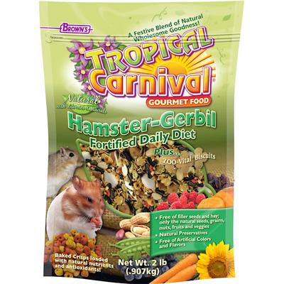 Brown's Tropical Carnival Natural Hamster & Gerbil Fortified Daily Diet Food, 2 lbs.