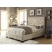 Vienne Queen-size Nailhead Patterned Platform Storage Bed in Powder - Modus 3Z45D520