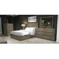 Herringbone California King-size Solid Wood Storage Bed in Rustic Latte - Modus 5QS3P6