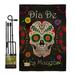 Breeze Decor Dia De Los Muertos Fall Halloween Impressions 2-Sided Polyester 18.5 x 13 in. Flag Set in Black/Brown | 18.5 H x 13 W x 1 D in | Wayfair