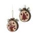 The Holiday Aisle® 2 Piece Hanging Disc Tree & Deer Holiday Shaped Ornament Set Wood in Brown/Red, Size 6.0 H x 5.0 W x 2.0 D in | Wayfair