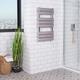 Warmehaus Minimalist Bathroom Chrome Electric 300 w & Dual Fuel Heated Towel Rail Radiator Rad 800 x 450 mm