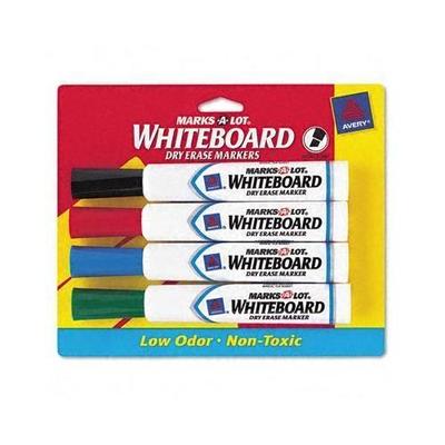 Avery 24409 Dennison Marks-A-Lot Whiteboard Dry Erase Marker - Assorted, 4/Pack