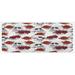 Red 0.1" x 47" L X 19" W Kitchen Mat - East Urban Home Skull Kitchen Mat 0.1 x 19.0 x 47.0 in pink/white, Polyester | 0.1" H X 47" L X 19" W | Wayfair