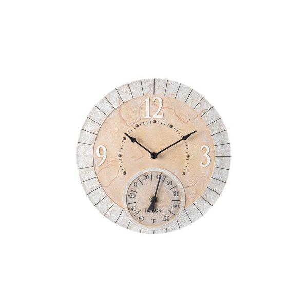 taylor-precision-products-terra-cotta-poly-resin-indoor-outdoor-clock---thermometer,-14-inch,-multi-color-|-14-h-x-14-w-x-1.3-d-in-|-wayfair-92682t/