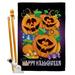 Breeze Decor Halloween Beautiful 2-Sided Polyester 40 x 28 in. Flag Set in Black/Orange | 40 H x 28 W x 1 D in | Wayfair