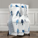 Rowley Birds Throw Navy Single 50X60 - Lush Decor 16T004831