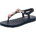 Skechers Damen Meditation Glass Daisy Slingback Sandalen, Navy Mitobuck Rhinestone Trim, 38 EU