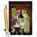 Breeze Decor More Wine, Less Whine Happy Hour & Drinks Wine Impressions Decorative 2-Sided 40 x 28 in. Flag Set in Black | Wayfair