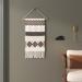 Joss & Main Tribeca Wool & Cotton Wall Hanging w/ Hanging Accessories Included Blended Fabric in Black/White | 44 H x 22 W in | Wayfair
