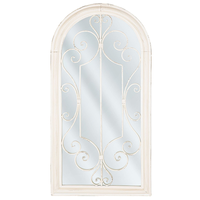 Wandspiegel Weiß Fensteroptik 49 x 97 cm Metall im eleganten Design Klassisch