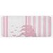 Pink 0.1 x 19 x 47 in Kitchen Mat - East Urban Home Vertical Striped Backdrop w/ Animals w/ Hearts Retro Pale White Kitchen Mat, | Wayfair