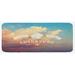 Blue 0.1 x 19 W in Kitchen Mat - East Urban Home Open Sky w/ Sublime Cloud Words Lets Go On An Adventure Print Sky Cream Kitchen Mat Synthetics | Wayfair