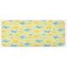 Yellow 0.1" x 47" L X 19" W Kitchen Mat - East Urban Home Pattern w/ Daisy Flower & Butterflies Yellow Baby Blue Pale Blue Kitchen Mat 0.1 x 19.0 x 47.0 in blue/yellow, | Wayfair