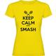 K KRUSKIS - T Shirt Tennis Keep Calm and Smash Zurzarm Frau - L, Gelb