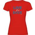 K KRUSKIS - T Shirt Tauchen Live for Dive Zurzarm Frau - M, Rot
