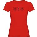 K KRUSKIS - T Shirt Ski Sleep Eat and Ski Zurzarm Frau - XL, Rot