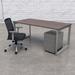 Compel Pivit 3 Piece Rectangular Writing Desk Office Set w/ Chair Wood/Metal in Brown/Gray/White | 72" W x 30" D | Wayfair PIV-OF-72-GA-3PCS-BNDL