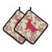 East Urban Home Golden Retriever Potholder Polyester in Green/Pink | 7.5 W in | Wayfair BB1085-RS-YW-PTHD