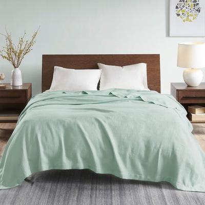 Manila Egyptian Cotton Blanket, Full / Queen, Spring Green