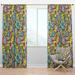 East Urban Home Amazing Floral Semi-Sheer Thermal Rod Pocket Single Curtain Panel Polyester/Linen | 120 H in | Wayfair