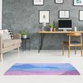 White 24 x 0.4 in Area Rug - East Urban Home Ombre Hand Drawn Waves Blue/Pink Area Rug Chenille | 24 W x 0.4 D in | Wayfair