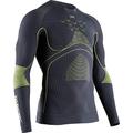X-Bionic Energy Accumulator 4.0 Shirt Round Neck Long Sleeves Men Baselayer Functional Sport T-Shirt - Charcoal/Yellow, X-Large