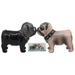 Trinx Jorgea Adorable Kissing Love Pugs Ceramic Salt & Pepper Shaker Set Glass/Ceramic in Black | 2.5 H x 3.75 W x 2.25 D in | Wayfair