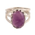 Royal Luster,'Oval Amethyst Cocktail Ring Crafted in India'