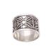Encircled with Beauty,'Patterned Sterling Silver Band Ring from Bali'